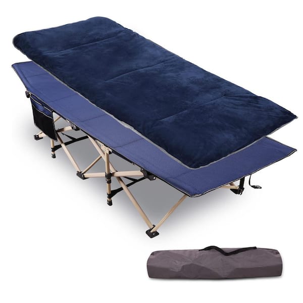 Wildaven Adult Folding Camp Bed with Mattress, Heavy Duty Sleeper Bed