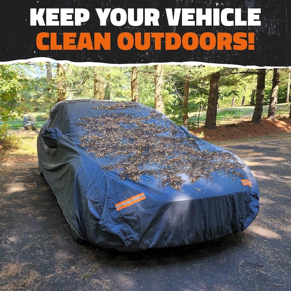 Mockins 190 in. x 75 in. x 60 in. Heavy Duty Waterproof Car Cover Thick 250g PVC Cotton Lined Medium Sedan