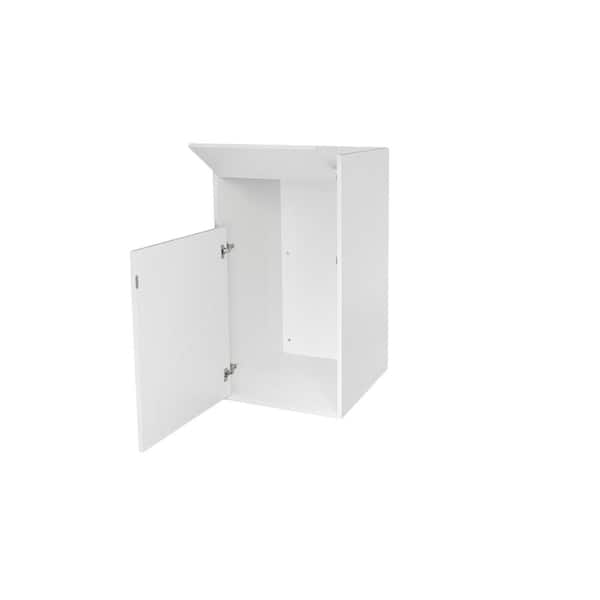 40 Gal. White Wooden Tray Top Waste Enclosure Commercial Trash Can (2-Pack)