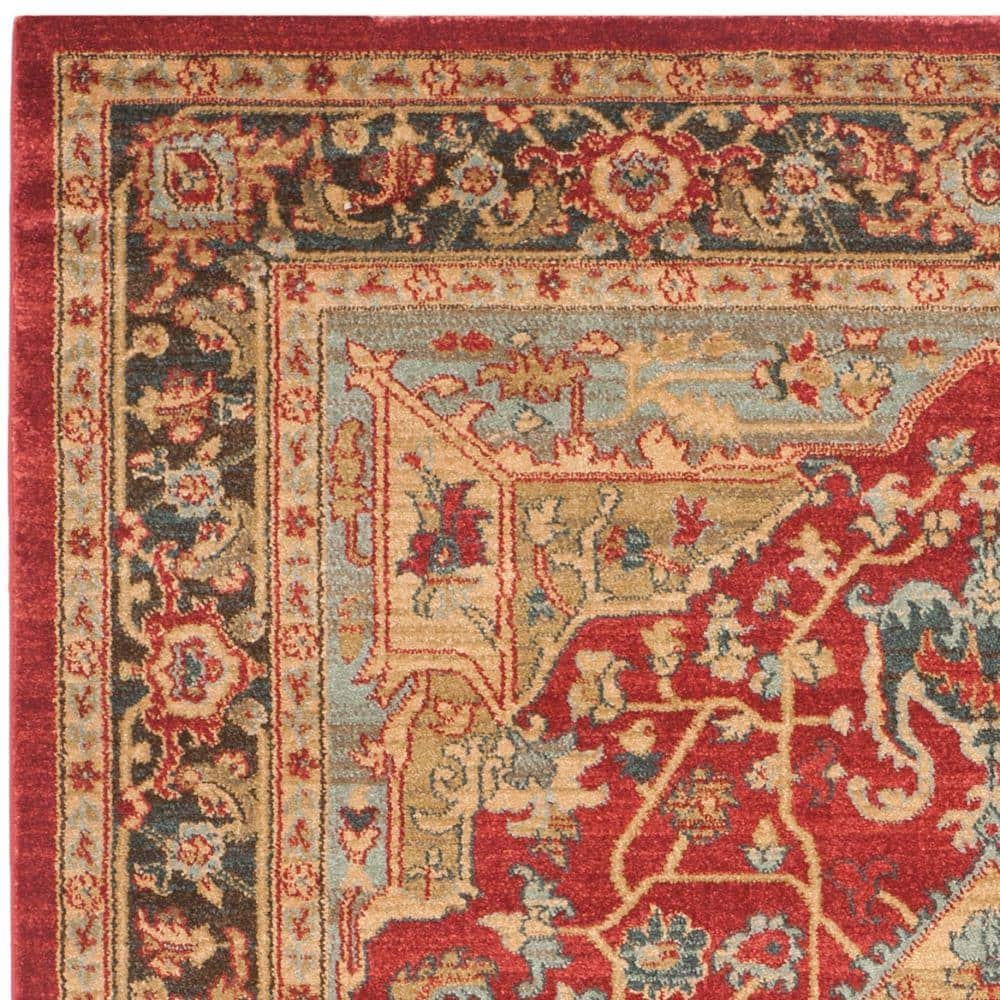 Reversible Blue Synthetic Rectangular Washable Rug