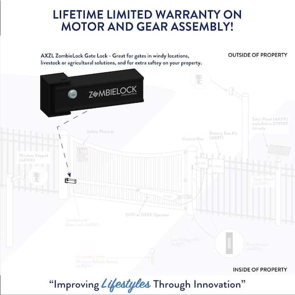 GHOST CONTROLS - ZombieLock Automatic Gate Lock for Automatic Gate Openers