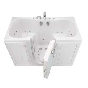 Tub4Two 60 in. Walk-In Whirlpool, Air Bath, MicroBubble Bathtub in White, LH Outward Door, Heated Seat, 2 in. Dual Drain