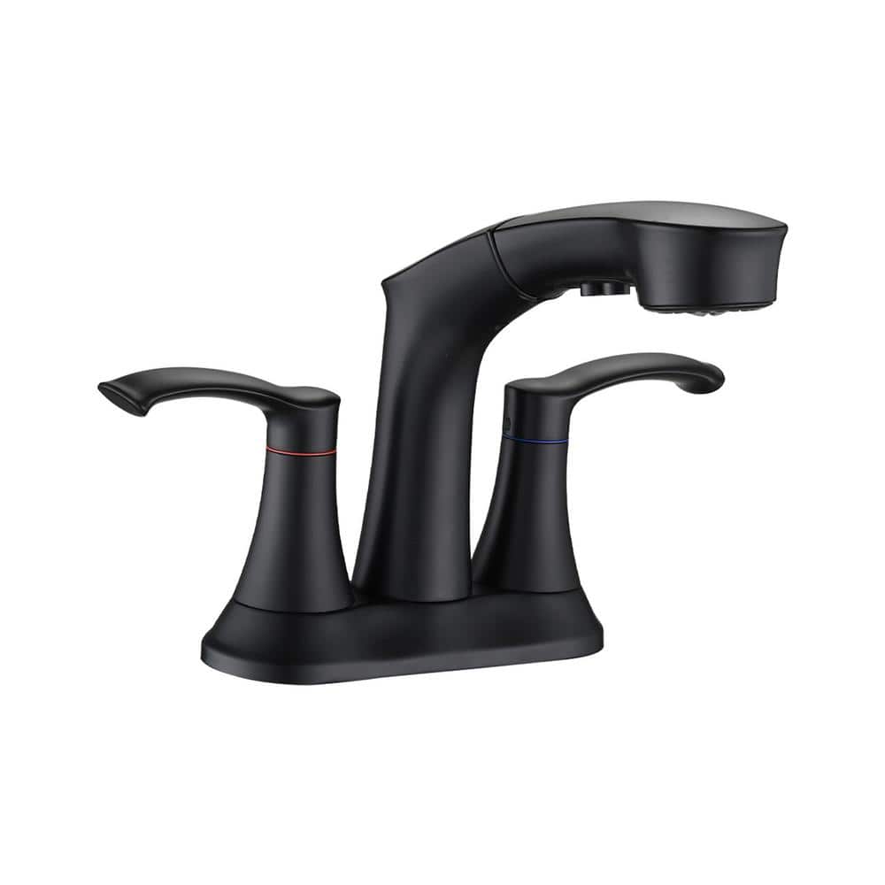 4 in. Centerset 2-Handle Pull-Out Spout Bathroom Faucet with Spot Defense i