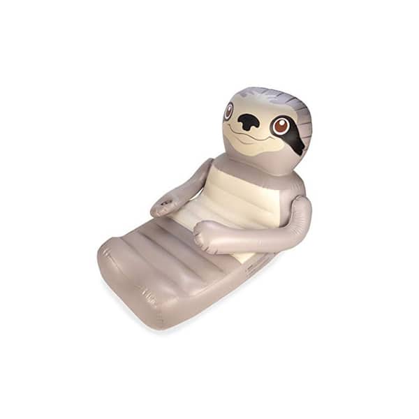 Gray Swimways Huggable Over Sized Sloth Swimming Pool Float with Cup Holders 