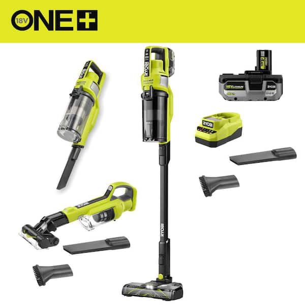RYOBI ONE+ 18V Cordless Stick Vacuum Cleaner Kit w/ 4.0 Ah Battery
