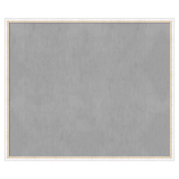 Amanti Art Morgan White Gold 50 in. x 42 in Framed Magnetic Board