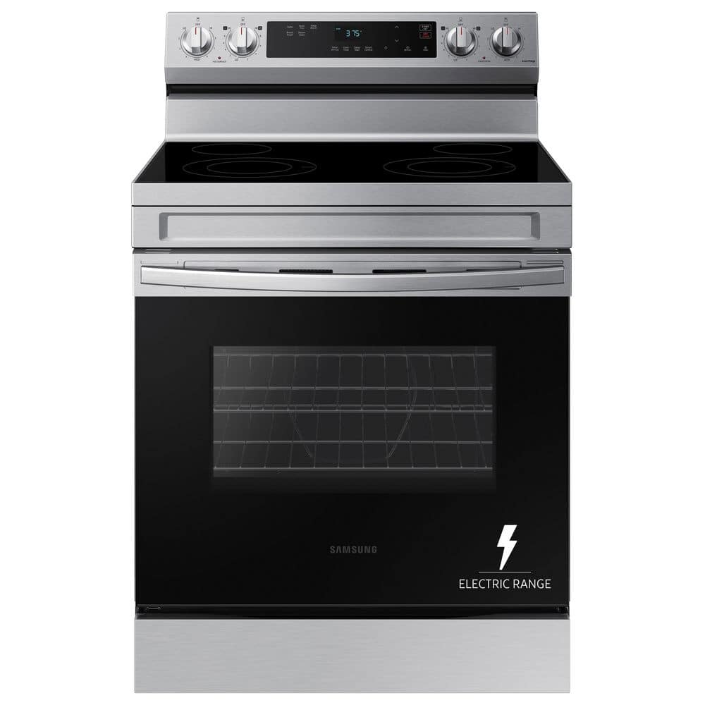 30 in. 4-Burner Element Smart Freestanding Electric Range in Stainless Steel with Steam Clean