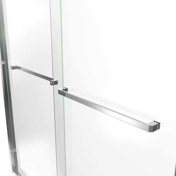 Encore 56 in. to 60 in. W x 76 in. H Sliding Semi Frameless Shower Door in Matte Black