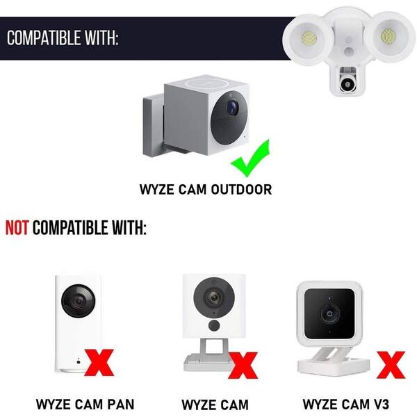 Wasserstein AC Outlet Wall Mount Compatible with Wyze Cam V3 - Reliable Mounting Alternative for Your Cameras (White)