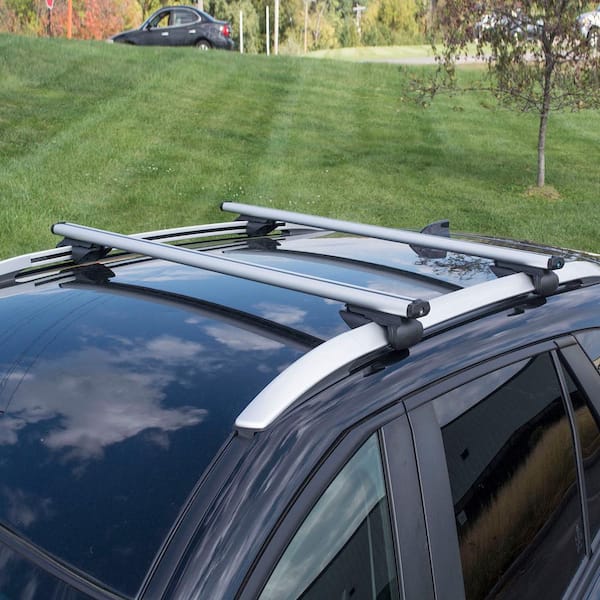  53” Aluminum Universal Roof Rack Cross Bars keyed Locks Fully  Assembled- Fit for Most SUVs Both Raised Side Rails and Integrated Rails,  Silver : Automotive