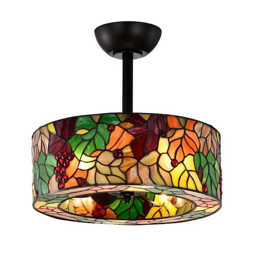 Ralfa 17.1 in. 6-Light Indoor Matte Black Finish Ceiling Fan with Light Kit Lighting