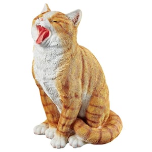 12 in. H Lazy Daze Kitty Yawning Cat Statue