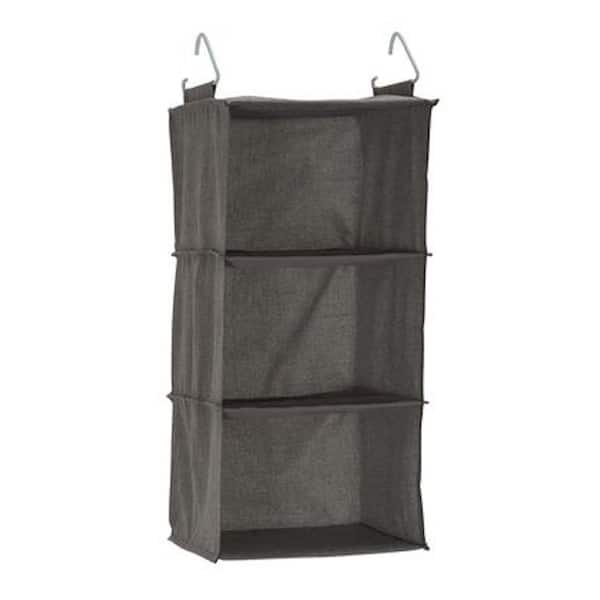 HOUSEHOLD ESSENTIALS 25 in. H Gray Polyester Hanging Closet Organizer