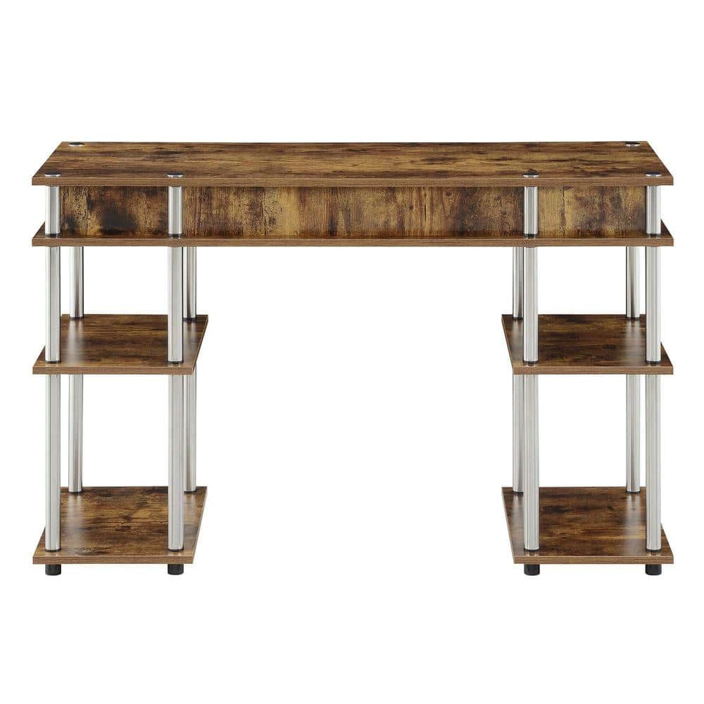 Barnwood Espresso 48" Wood Student Desk with Shelves