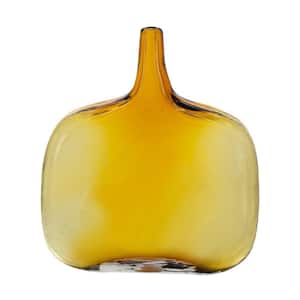 Diana Handcrafted Glass Table Vase 11 in. Yellow