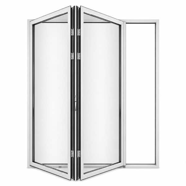 Forever Doors 72 in. x 96 in. White Left Out-Swing Thermal Break Aluminum Folding Door