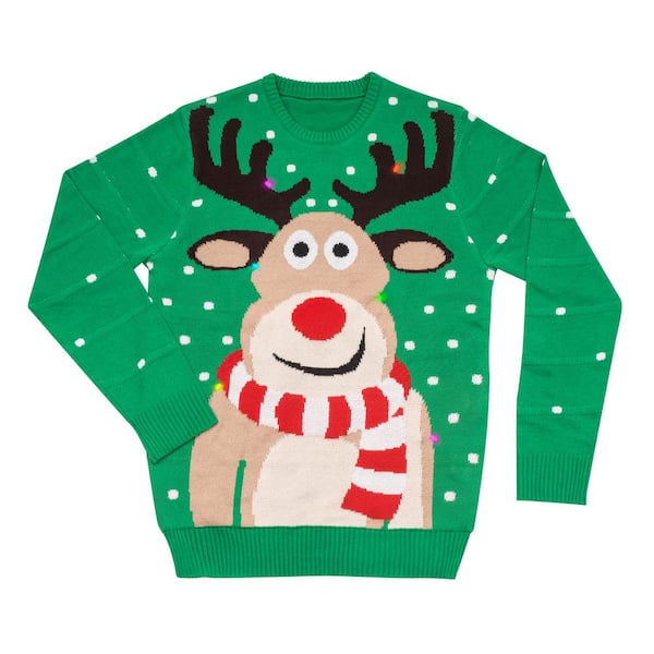 Mr. Christmas 0.4 in. Christmas Sweater in Deer Image with LED Lights