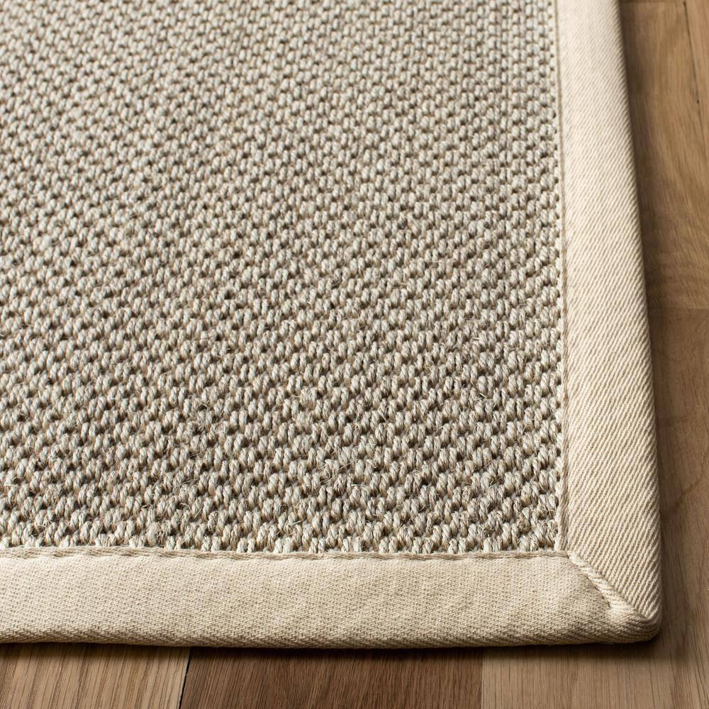 Marble Beige Hand-Knotted Natural Fiber Area Rug, 4' x 6'