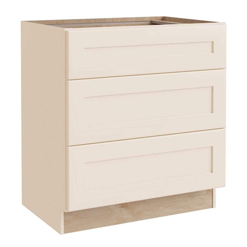 Newport 24 in. W x 24 in. D x 34.5 in. H Assembled Plywood Drawer Base Kitchen Cabinet in Blended Cream with Soft Close price history on PriceWatchPro