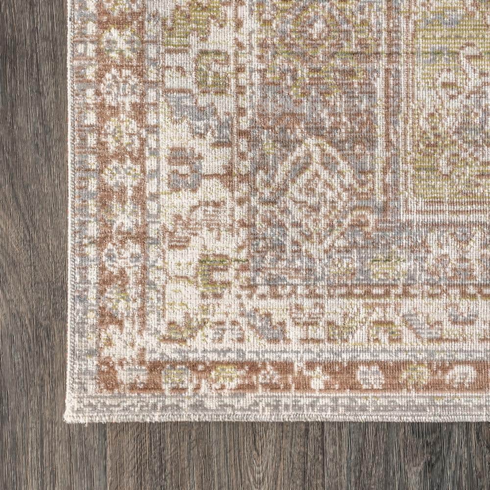 3'x5' Darija Medallion Synthetic Area Rug, Stain-Resistant Gray