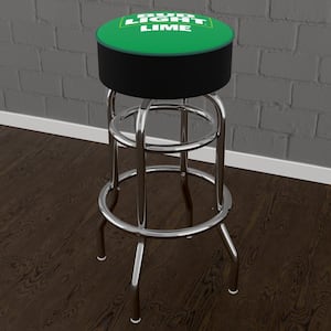 Bud Light Lime 31 in. Green Backless Metal Bar Stool with Vinyl Seat
