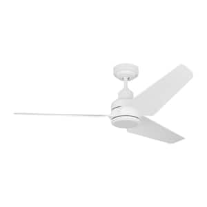 Ruhlmann 52 in. Integrated LED Indoor/Outdoor Matte White Smart Ceiling Fan with Remote Control and Reversible Motor