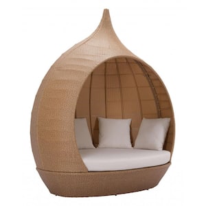Julia Beige and Natural Metal Egg Chair