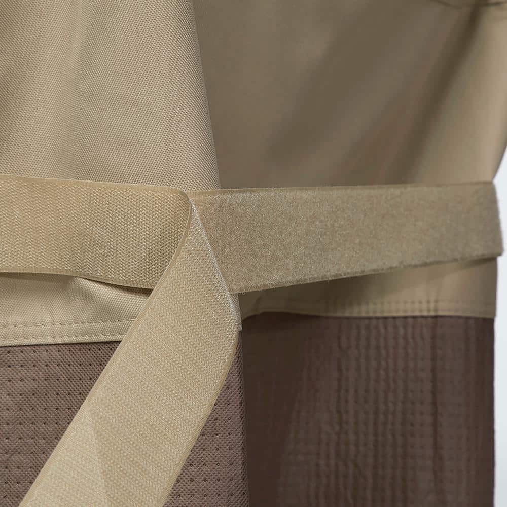 Tan Waterproof BBQ Grill Cover with Hook and Loop Closure
