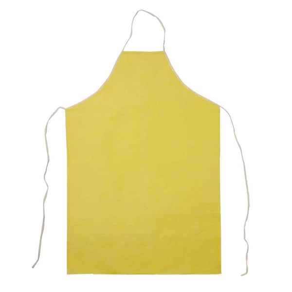 BISON LIFE Non-woven Polypropylene Chemical Resistant Apron, OSFM, Yellow, (10-Pack)
