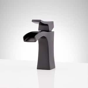 Vilamonte Single Handle Mid Arc Single Hole Bathroom Faucet with Spot Resistant in Matte Black