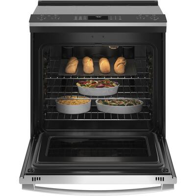 Profile 5.3 cu. ft. Electric Range with Steam-Cleaning Convection Oven and Air Fry in Stainless Steel