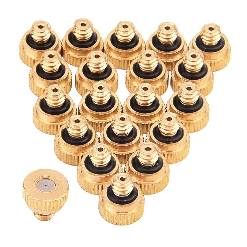 20-Pack Brass Misting Nozzles for Outdoor Cooling Systems and Dust Control, 0.012 in Hole, 10/24 UNC price history on PriceWatchPro