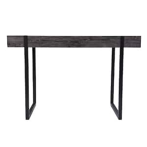Harkriven 45.25 in. Rectangular Black Wood Writing Desk with