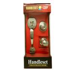Satin Nickel Single Cylinder Door Handleset with Deadbolt Lock, Inside Knob and 3 KW1 Keys