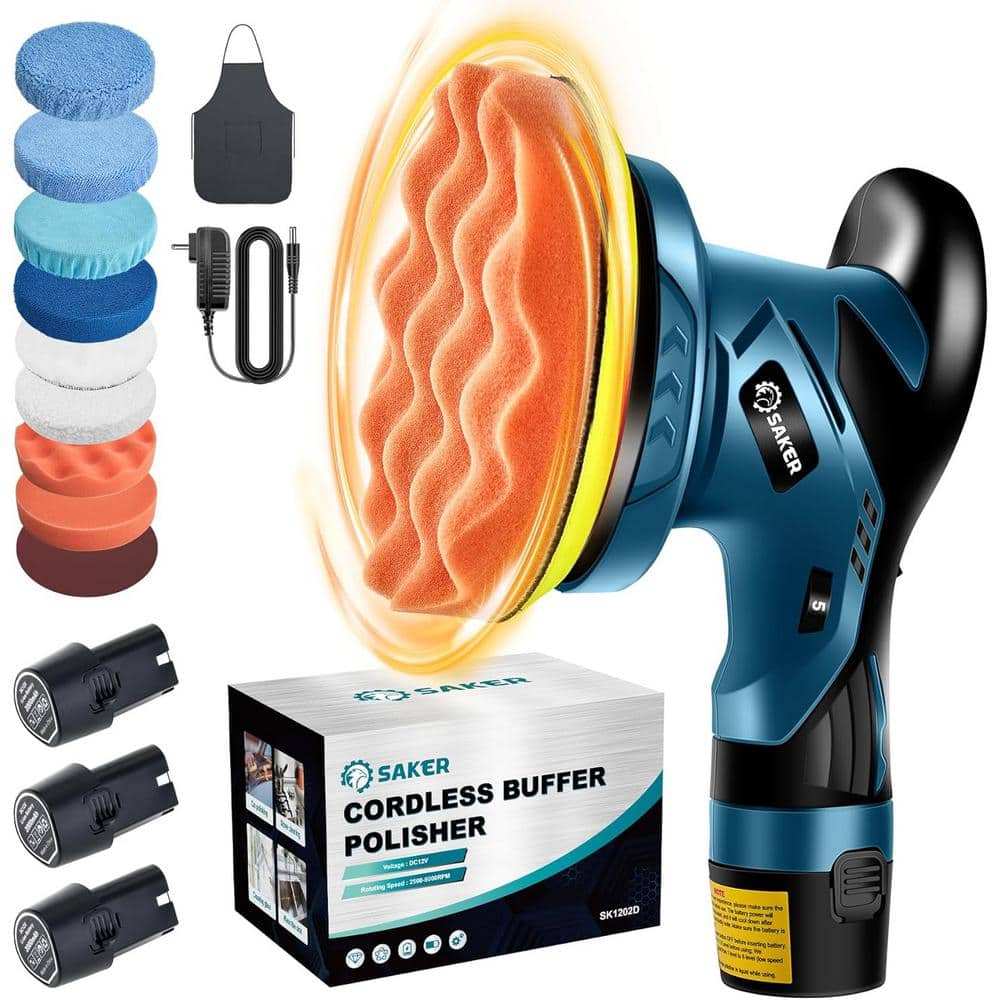 Cordless Car Buffer Polisher - 6  in. Portable Polishing Waxer Machine Kit 