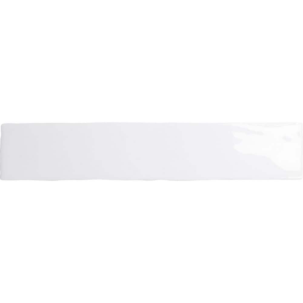 Compass Nirvana White 2 in. x 10 in. Smooth Glossy Subway Ceramic Wall Tile