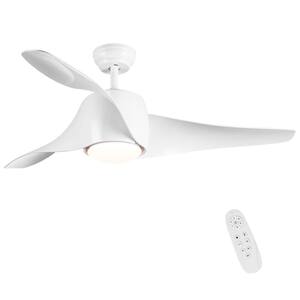 52 in. Integrated LED Indoor White Ceiling Fan Lighting with Remote Control 6-Speed, Timer, Dimmable, 3 ABS Blades