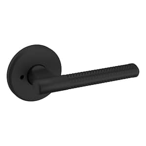 Privacy L015 Satin Black Bed/Bath Door Handle Lever with R016 Rose