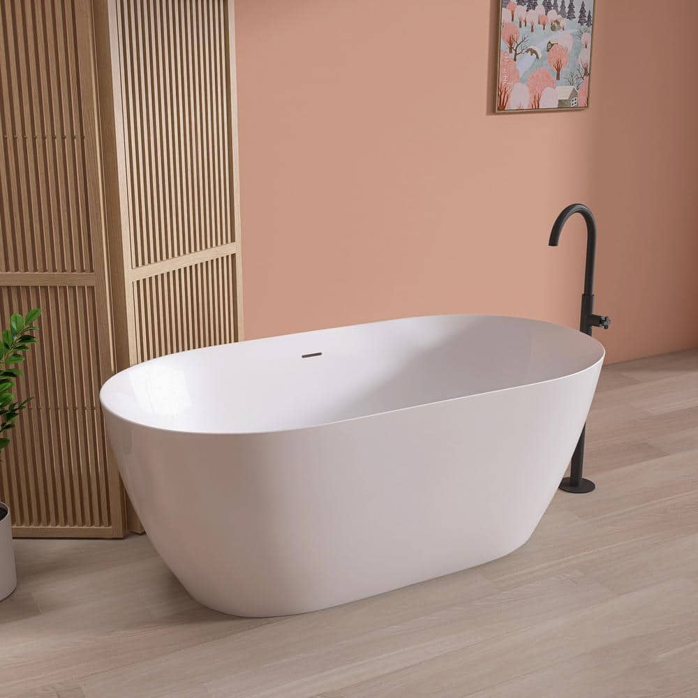 NTQ 51 in. x 27.5 in. Acrylic Free Standing Tub Freestanding Soaking