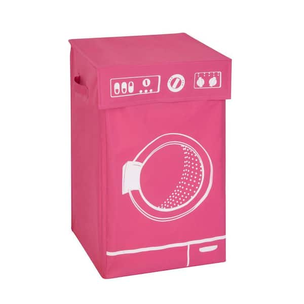 Honey-Can-Do Washing Machine Graphic Hamper in Pink