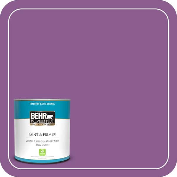 BEHR PREMIUM PLUS 1 qt. #P100-6 Chakra Satin Enamel Low Odor Interior Paint & Primer