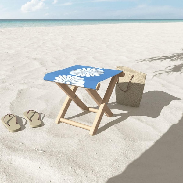 DenyDesigns. Colour Poems Retro Daisy XII Wood Outdoor Folding Stool Ottoman