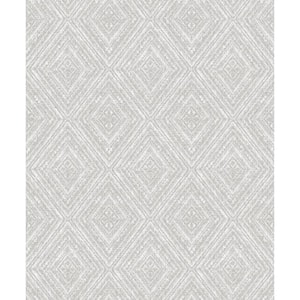 Metallic Fabric Diamonds Wallpaper Grey Paper Strippable Roll (Covers 57 sq. ft.)