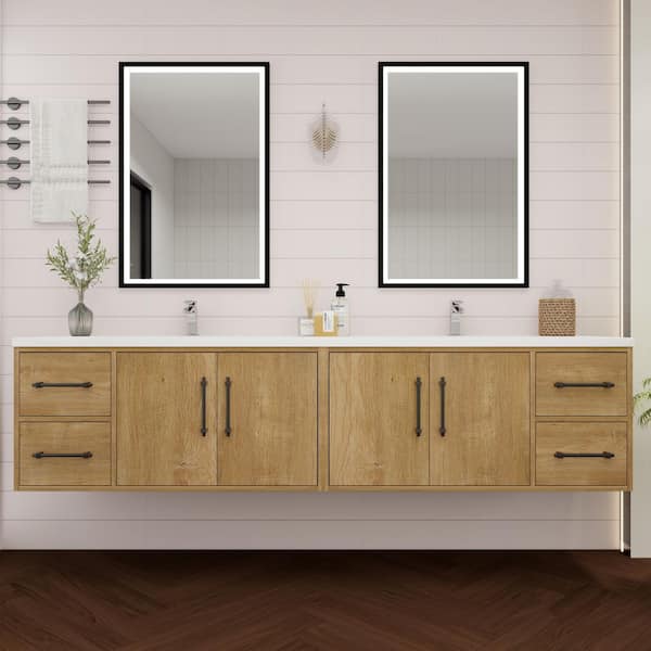 Victoria 25 in. W x 20 in. D x 34 in. H Bathroom Vanity in Rosewood with White Acrylic Top with White Sink