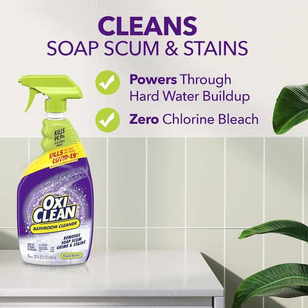  Bring It On Cleaner: Shower Door Hard Water Spot Stain Remover  with OXYGEN BLEACH. Safely Clean Shower Door Glass, Tiles, Taps, Grout and  Fiberglass 128oz : Health & Household