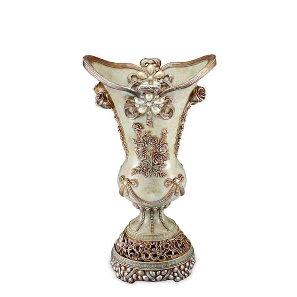 HomeRoots 15.75 in. Multi-Colored Resin Urn Decorative Vase