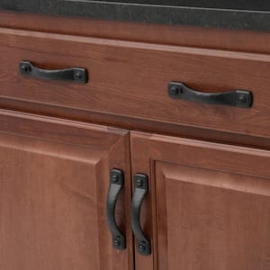 Sheffield Collection 5 1/16 in. (128 mm) Matte Black Traditional Arched Barn Door Pull