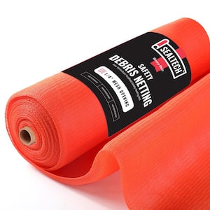 SEALTECH Orange-8 ft. X 100 ft. Debris Netting Rolls - Fire Retardant,1/4 in. Mesh Roll