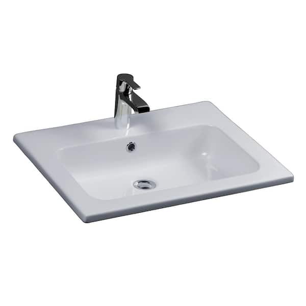 Barclay Products Cilla Drop-In Bathroom Sink in White