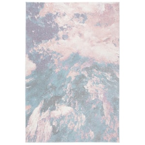 Glacier Pink/Blue Doormat 3 ft. x 5 ft. Abstract Area Rug
